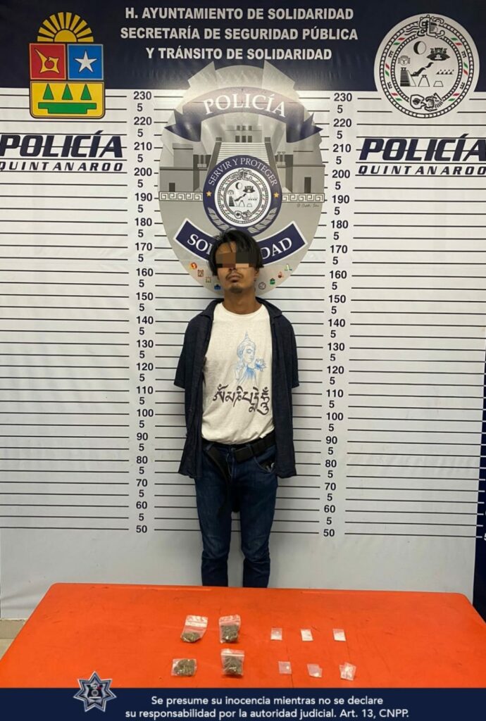 Detienen a sujeto en posesión de narcóticos en Villas del Sol de Playa del Carmen
