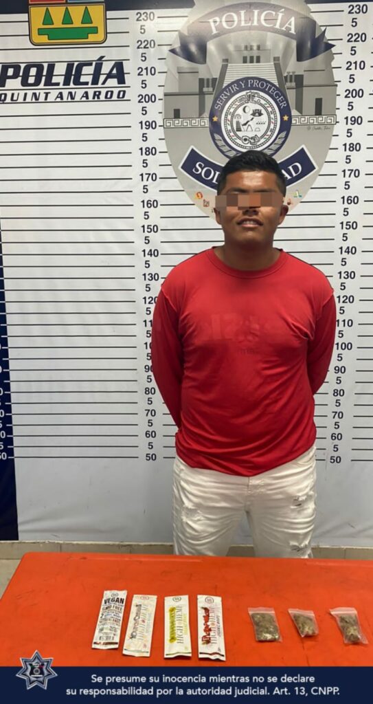 En operativo, cae hombre con marihuana en Playa del Carmen