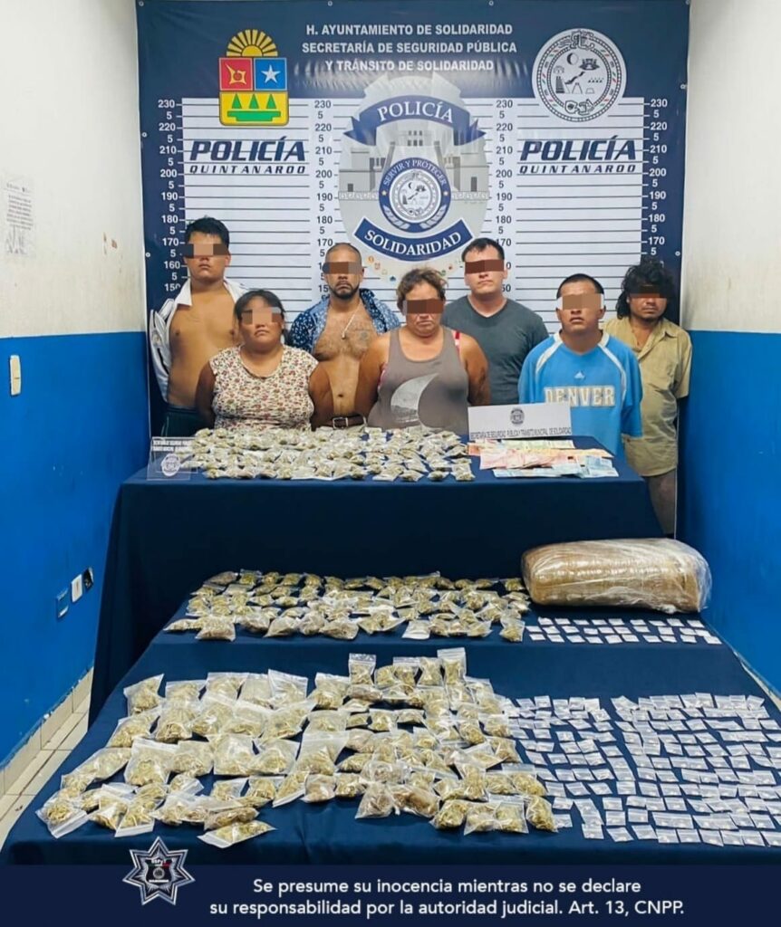 Capturan a siete con 474 dosis de drogas en Playa del Carmen
