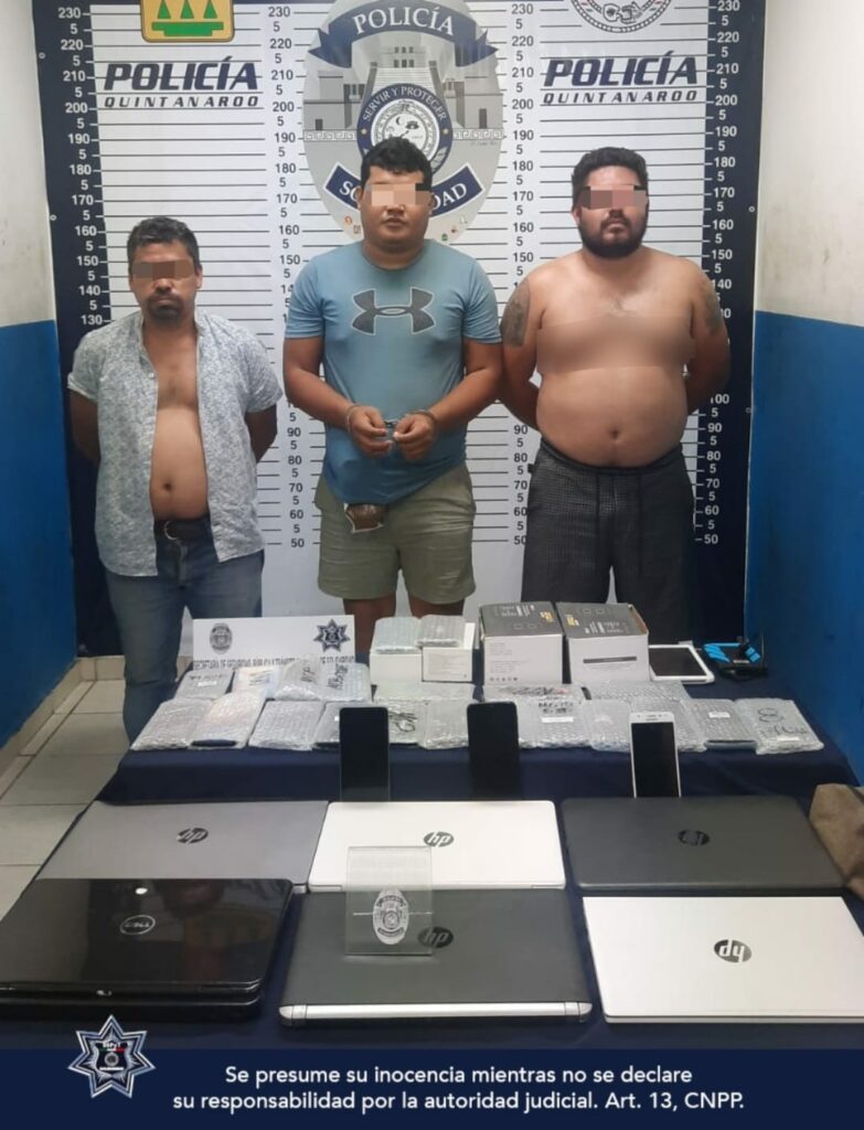 Capturan a trío de compás por robar artículos electrónicos en Playa del Carmen