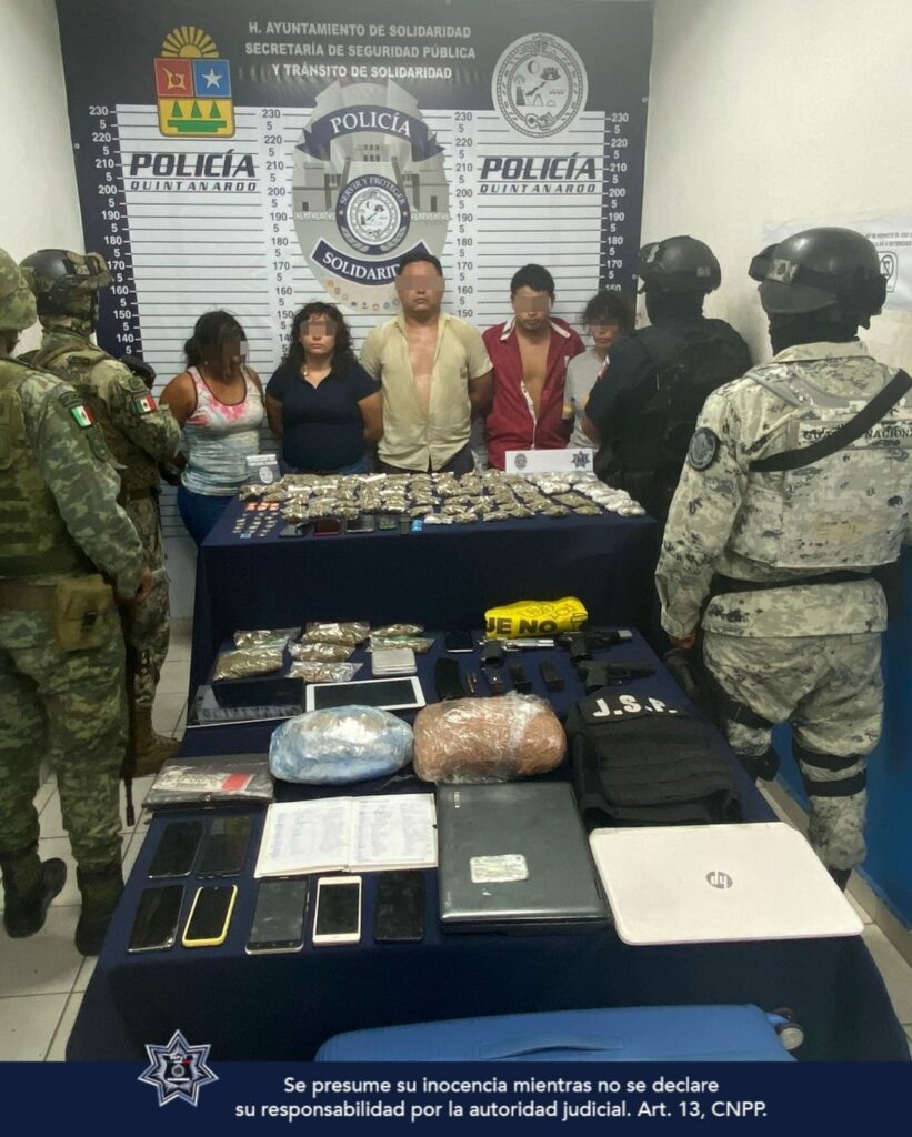 Golpe contra la delincuencia detienen a grupo armado en Playa del Carmen