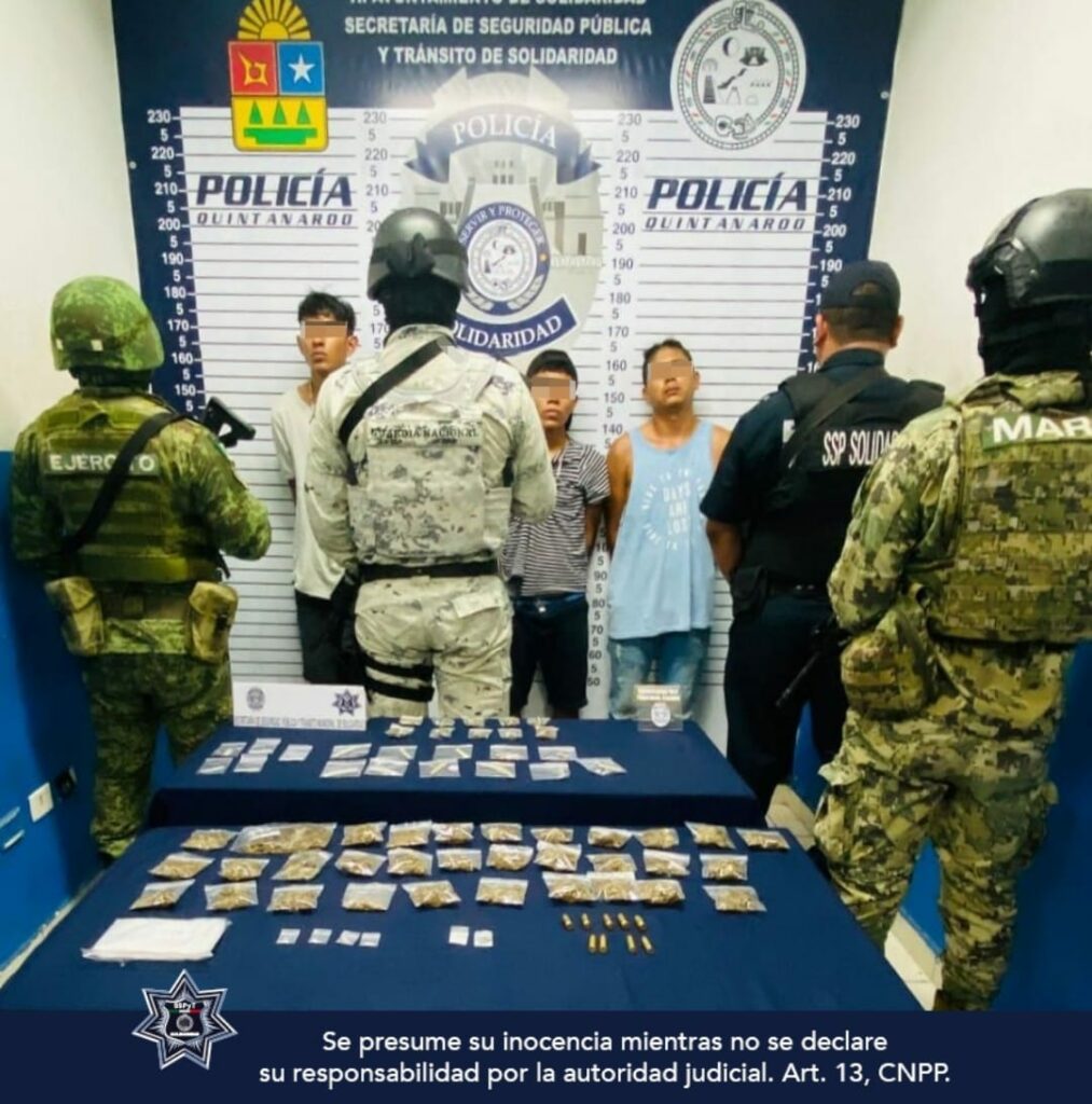 Caen chamacos armados y con droga en Playa del Carmen; uno tiene 16 años