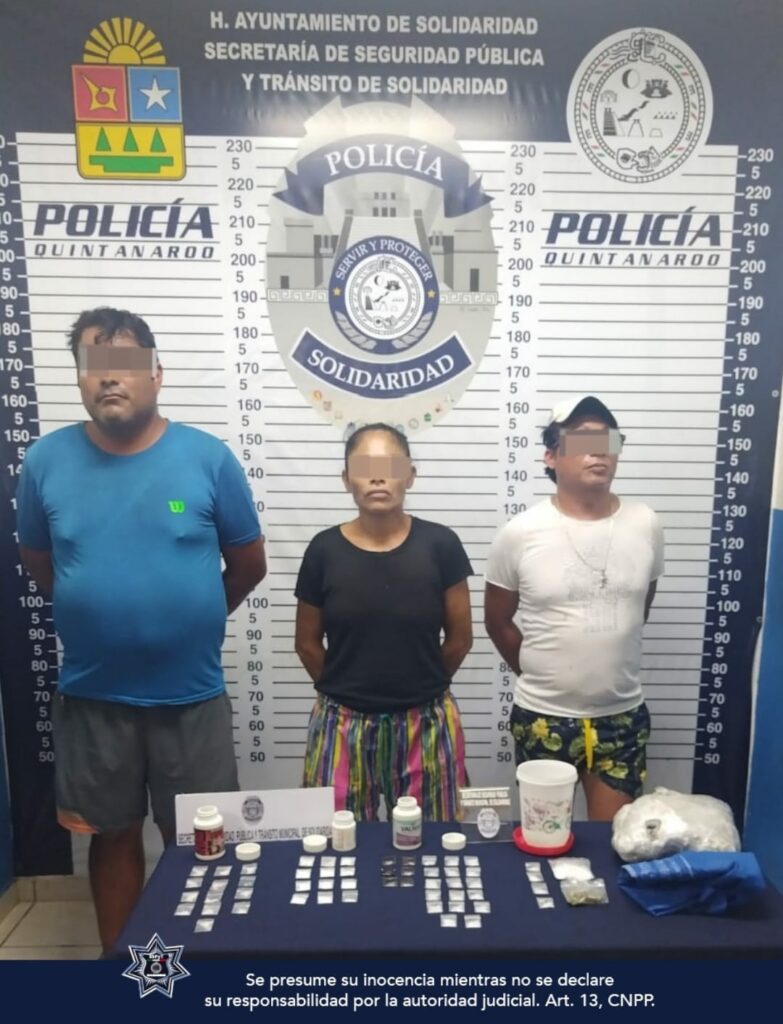 Trío de narcomenudistas, rendirán cuentas a la Fiscalía tras ser detenidos en Playa del Carmen