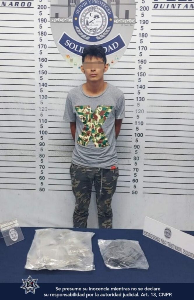 Aseguraron a un sujeto con posible marihuana en las calles de Villas del Sol