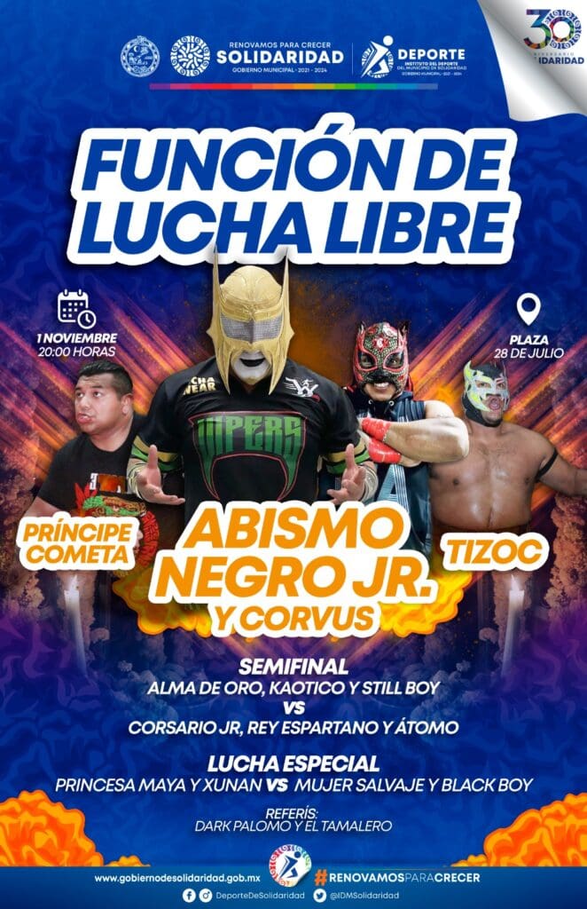 Abismo Negro Jr. encabezará función de lucha libre en el marco de la celebración del Janal Pixan.