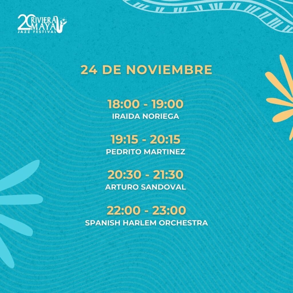 ¡Es hoy! Conoce a los artistas y los horarios del Riviera Maya Jazz Festival