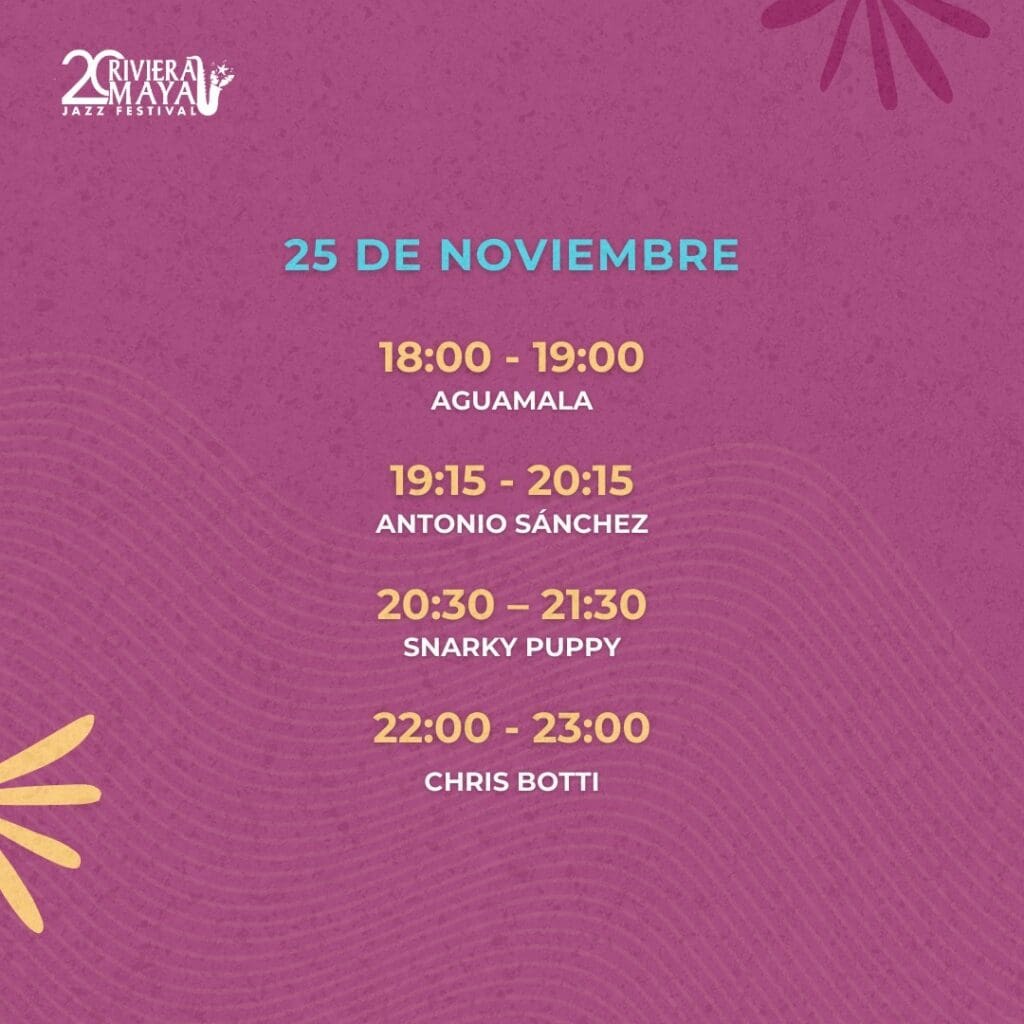 ¡Es hoy! Conoce a los artistas y los horarios del Riviera Maya Jazz Festival